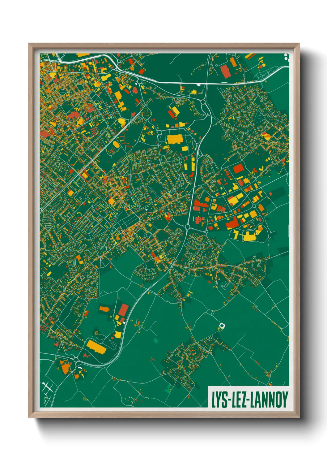 Une affiche de carte sur Lys-lez-Lannoy