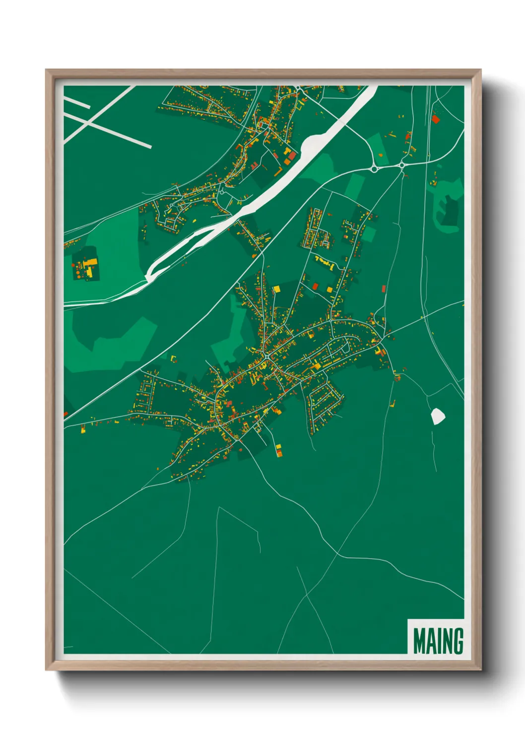 Une affiche de carte sur Maing