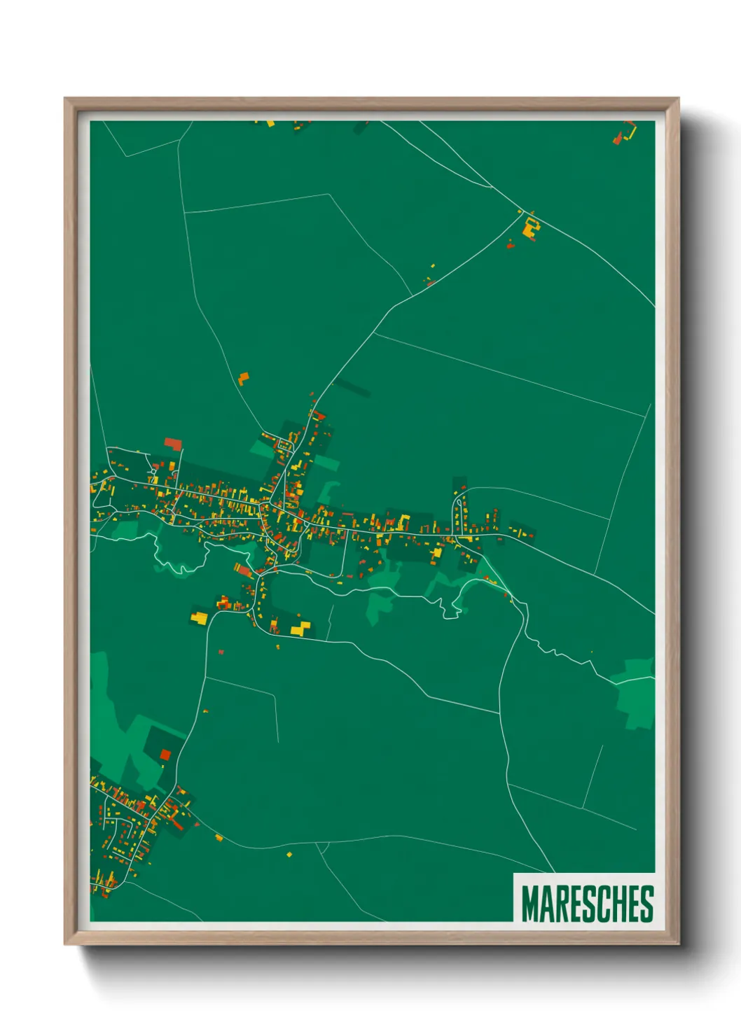 Une affiche de carte sur Maresches