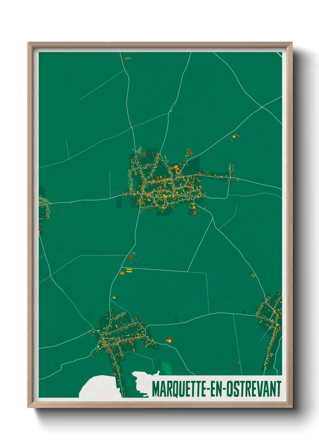 Une affiche de carte sur Marquette-en-Ostrevant