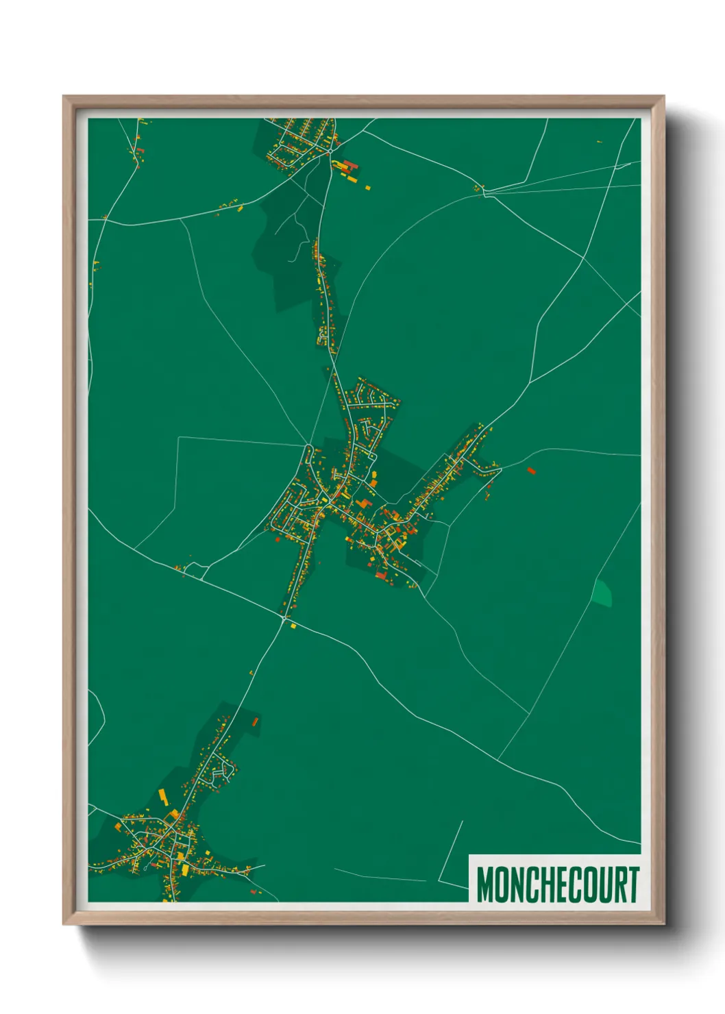 Une affiche de carte sur Monchecourt