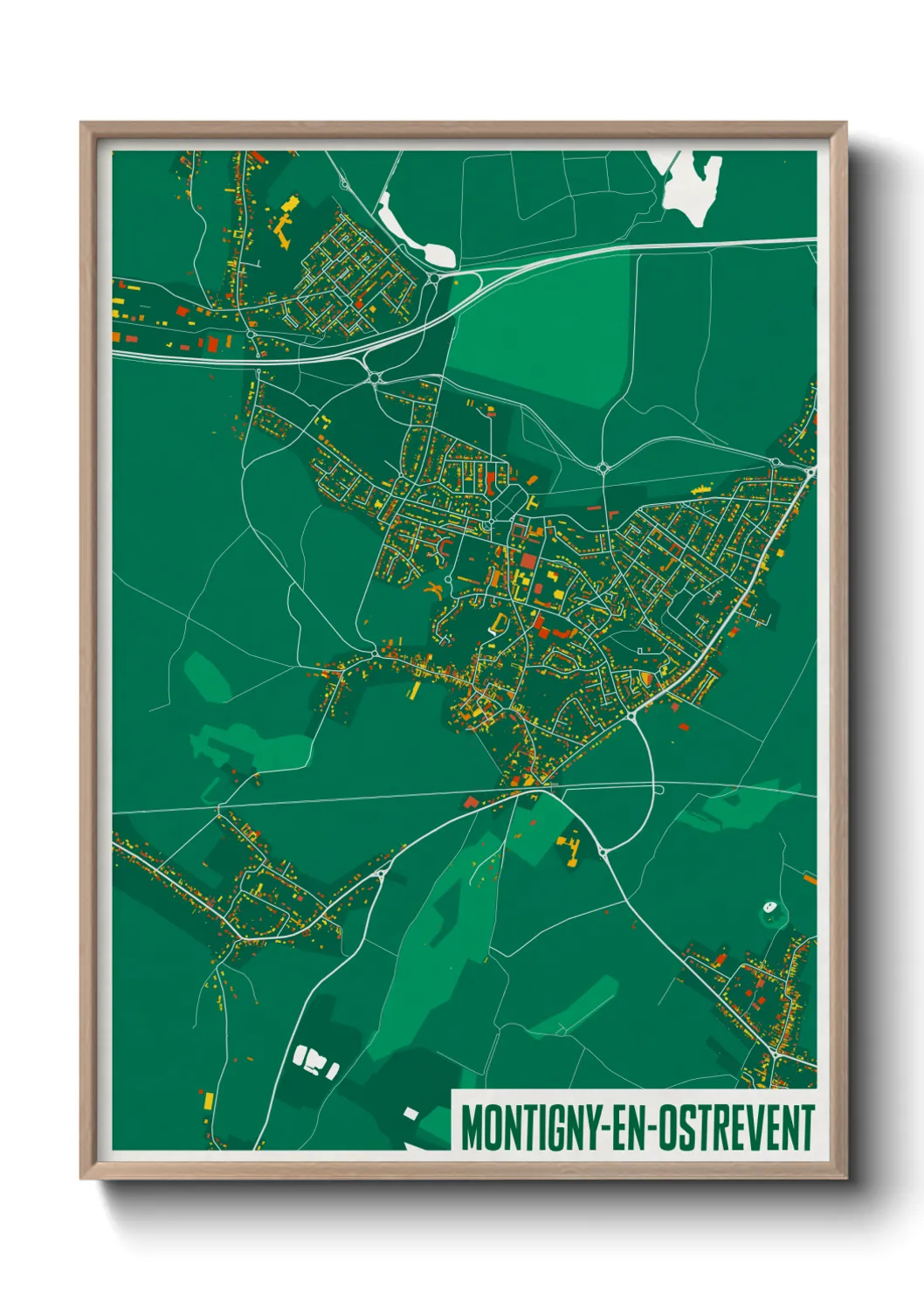 Une affiche de carte sur Montigny-en-Ostrevent