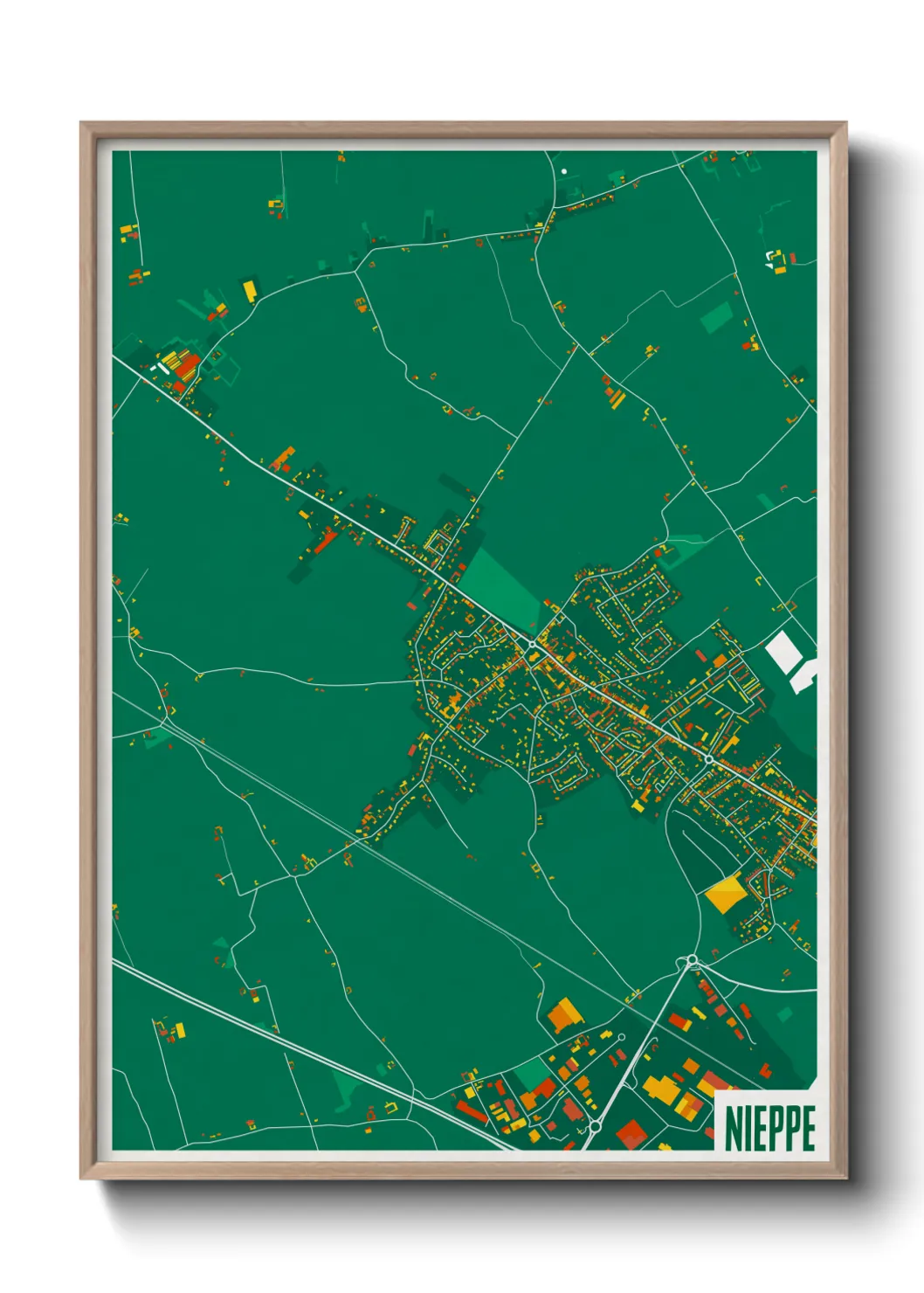 Une affiche de carte sur Nieppe