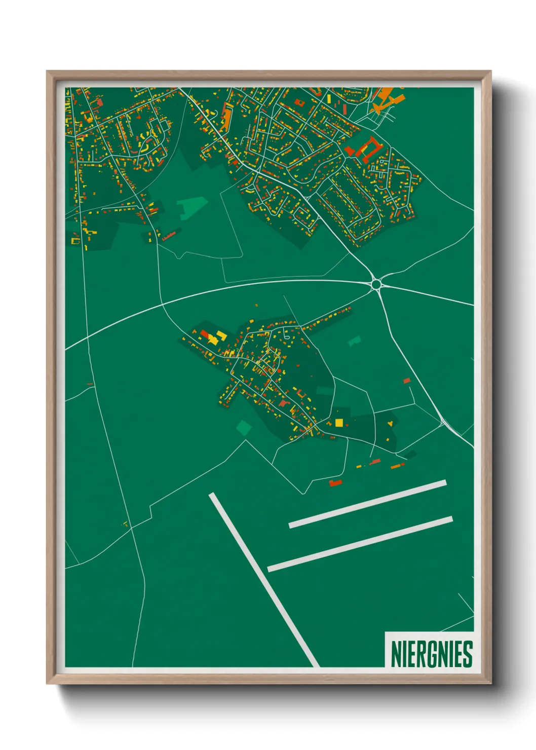 Une affiche de carte sur Niergnies