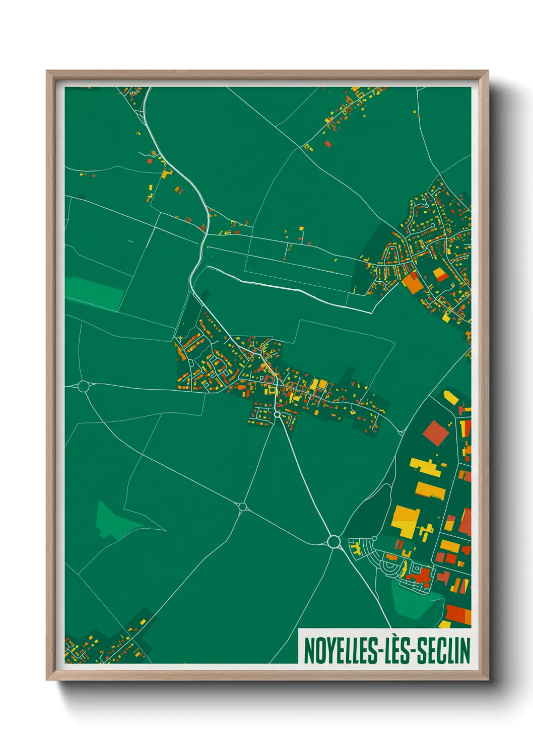 Une affiche de carte sur Noyelles-lès-Seclin