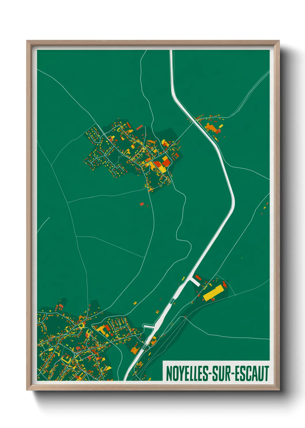 Une affiche de carte sur Noyelles-sur-Escaut