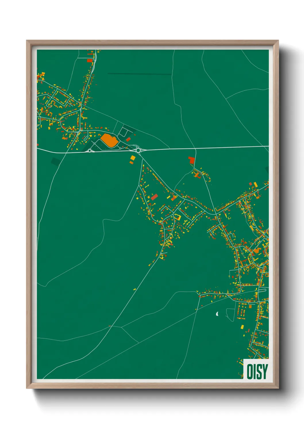 Une affiche de carte sur Oisy