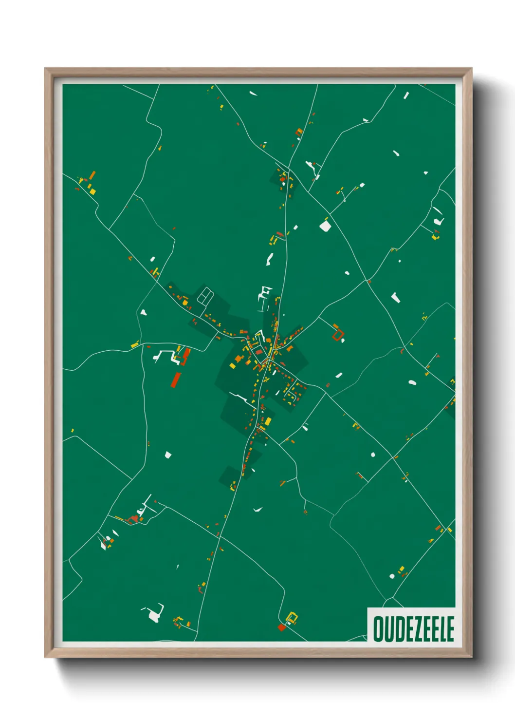 Une affiche de carte sur Oudezeele