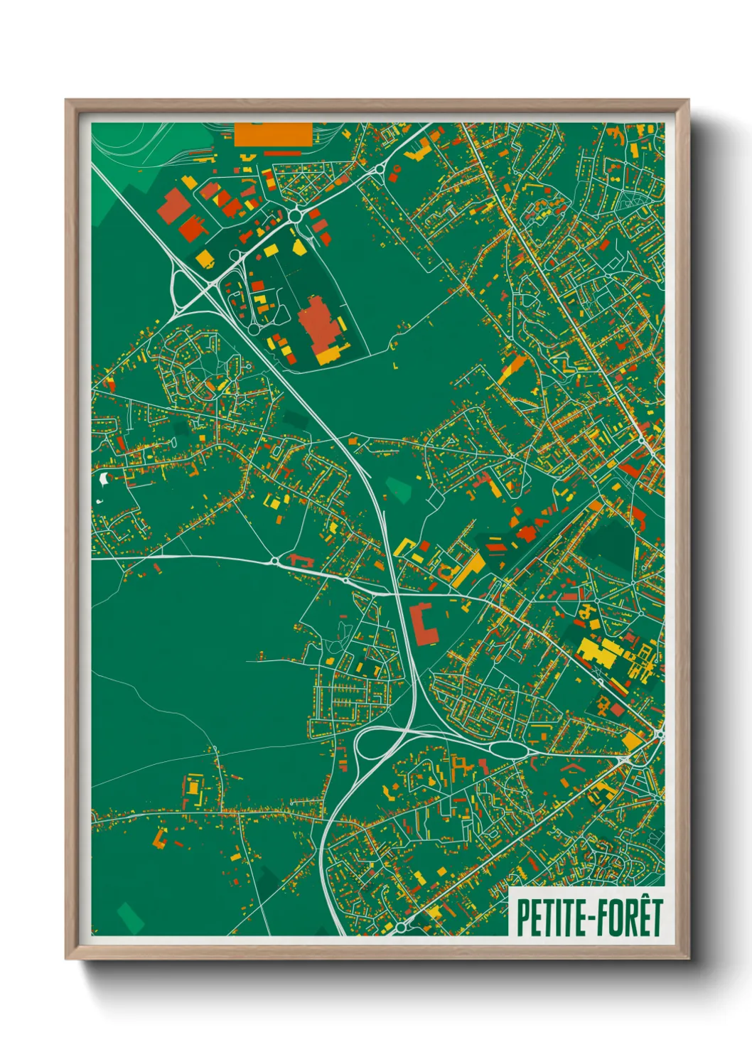 Une affiche de carte sur Petite-Forêt