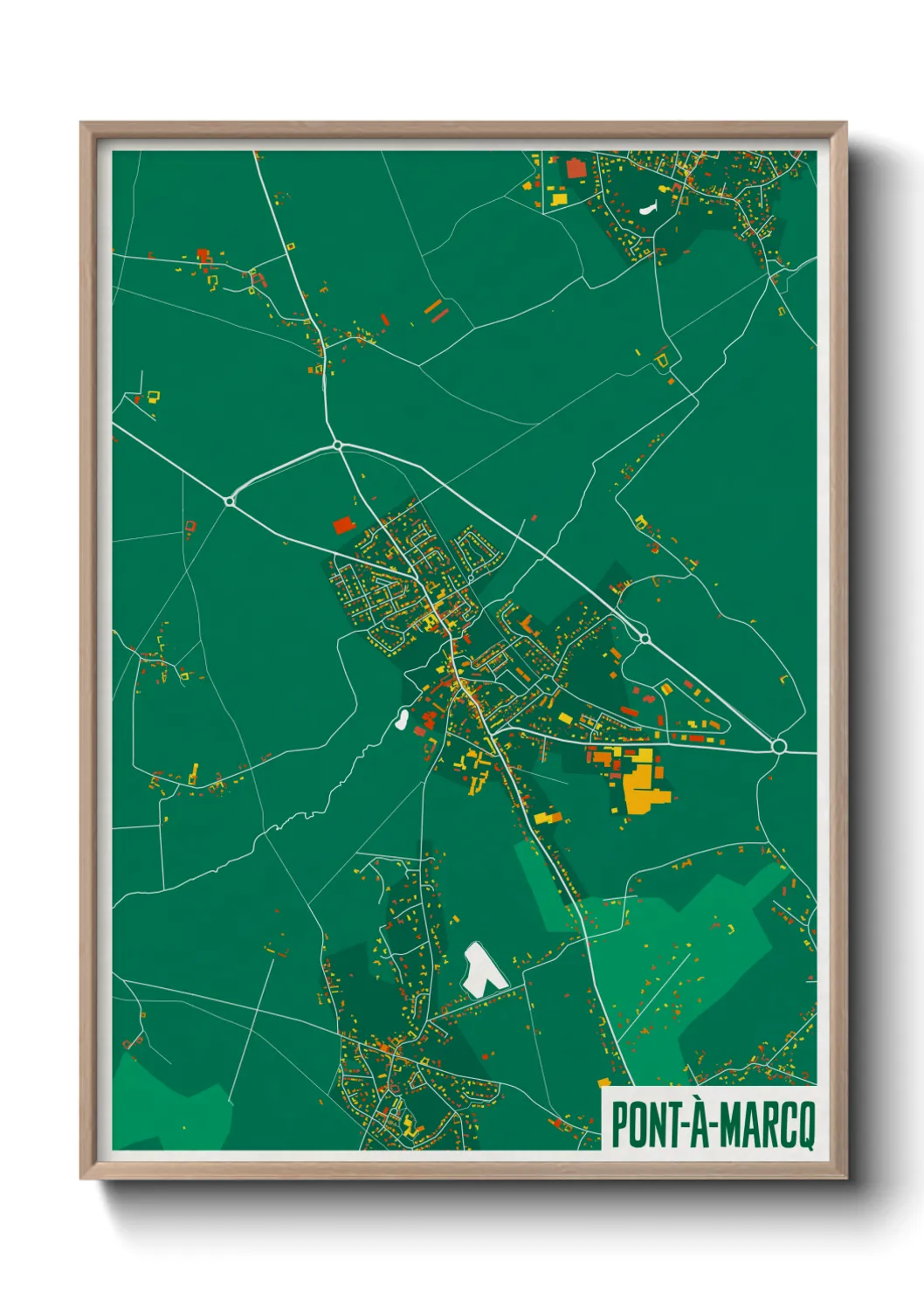 Une affiche de carte sur Pont-à-Marcq