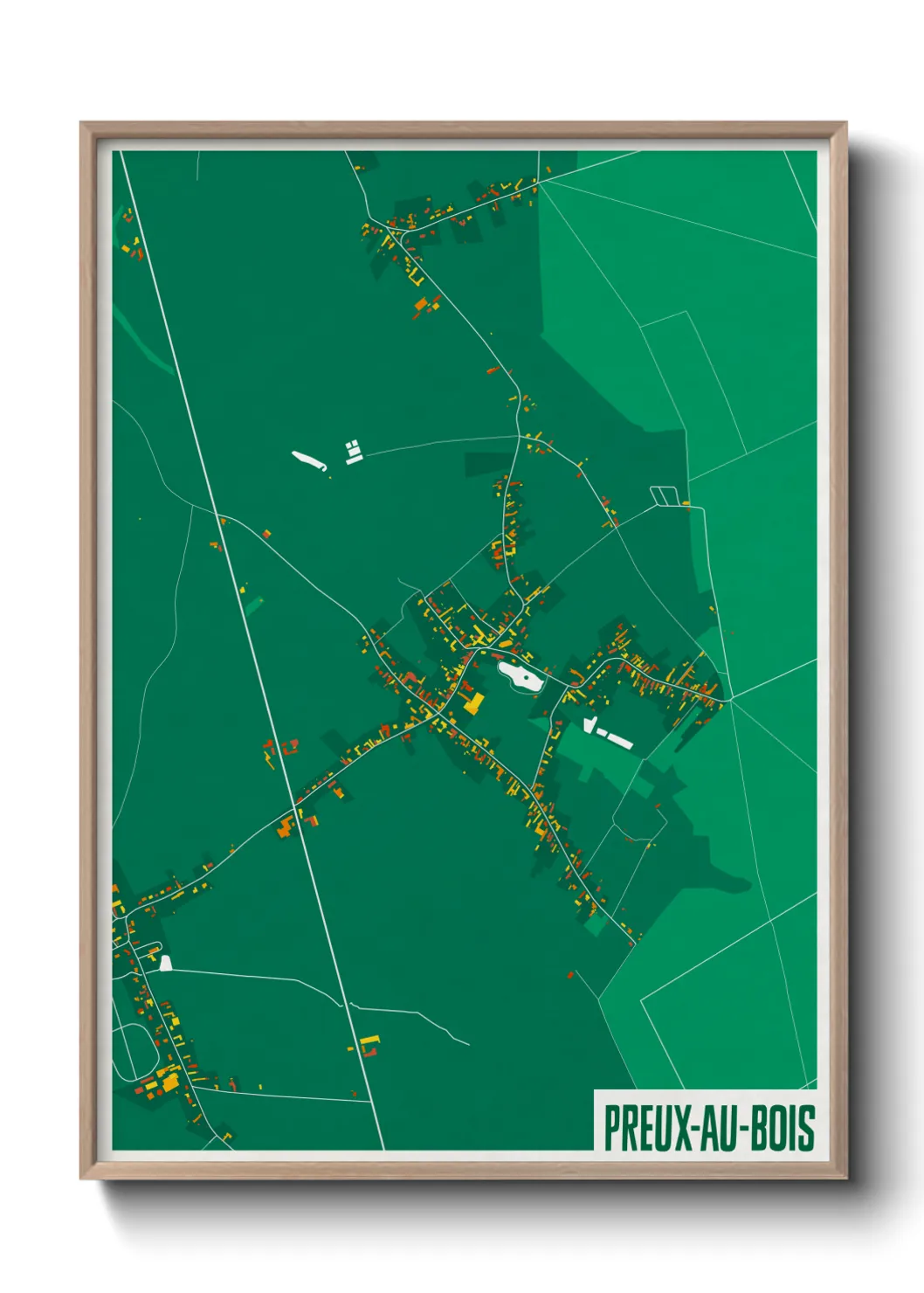 Une affiche de carte sur Preux-au-Bois