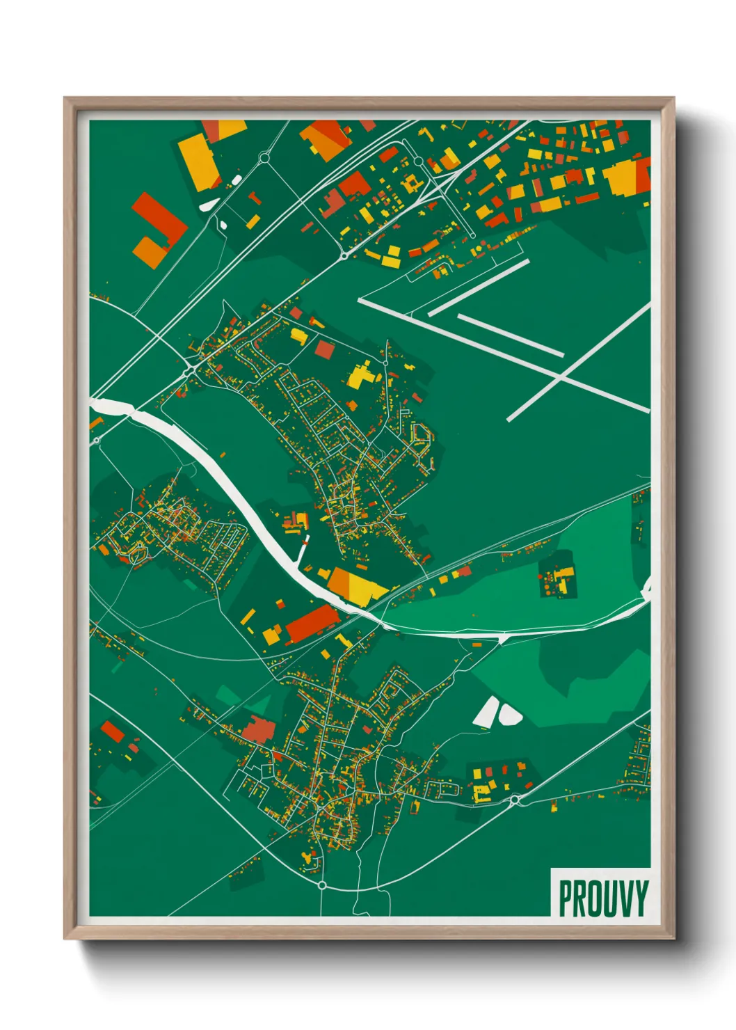 Une affiche de carte sur Prouvy