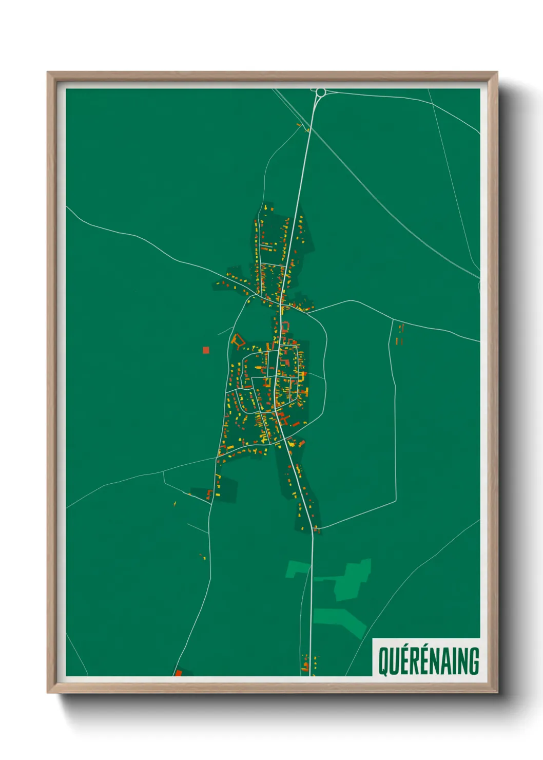 Une affiche de carte sur Quérénaing