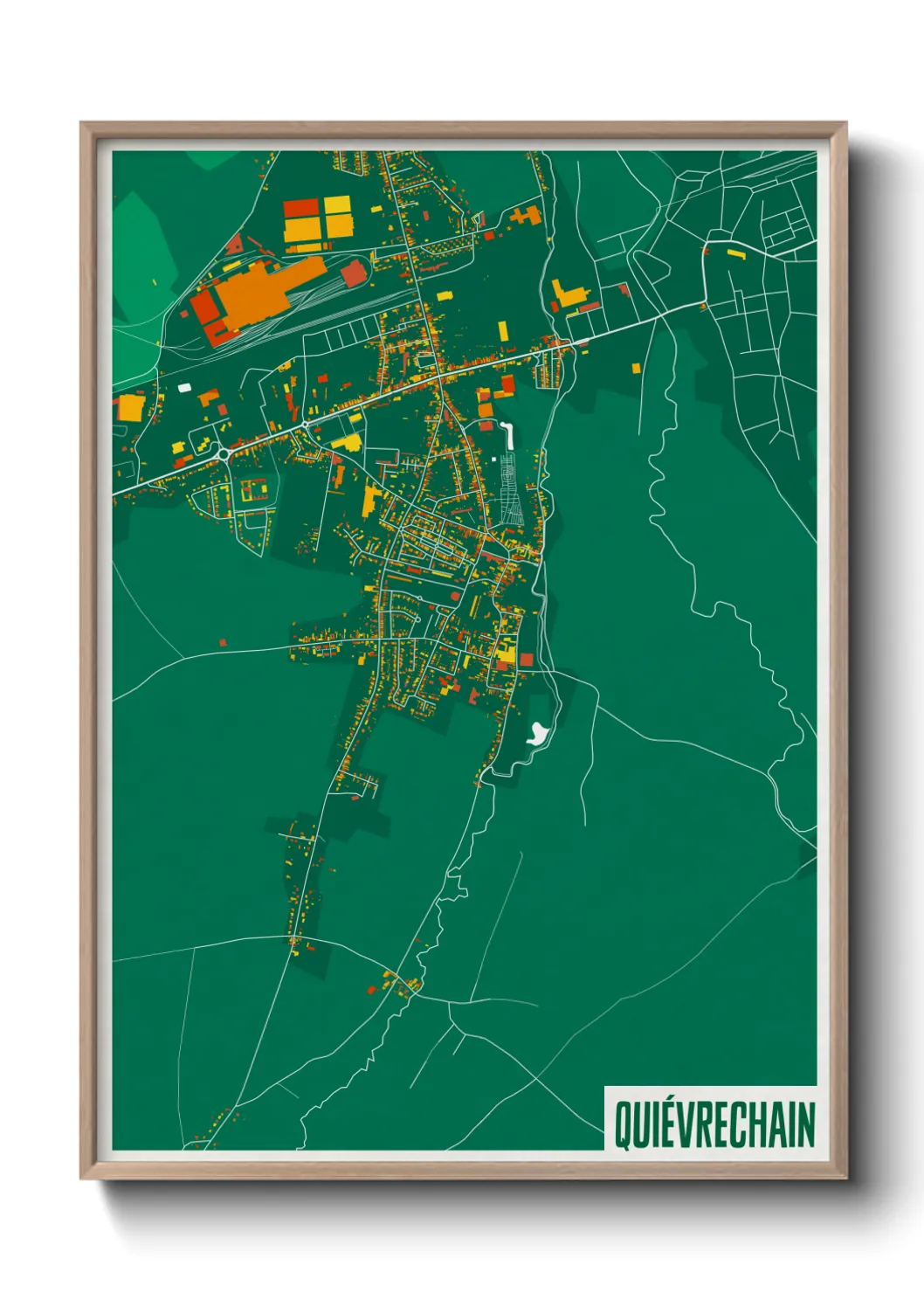 Une affiche de carte sur Quiévrechain