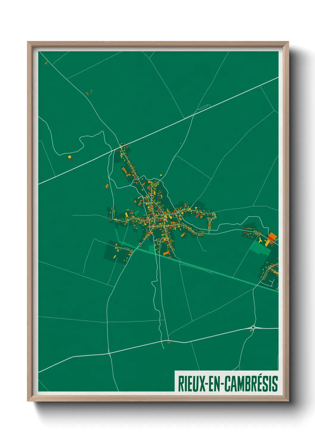Une affiche de carte sur Rieux-en-Cambrésis