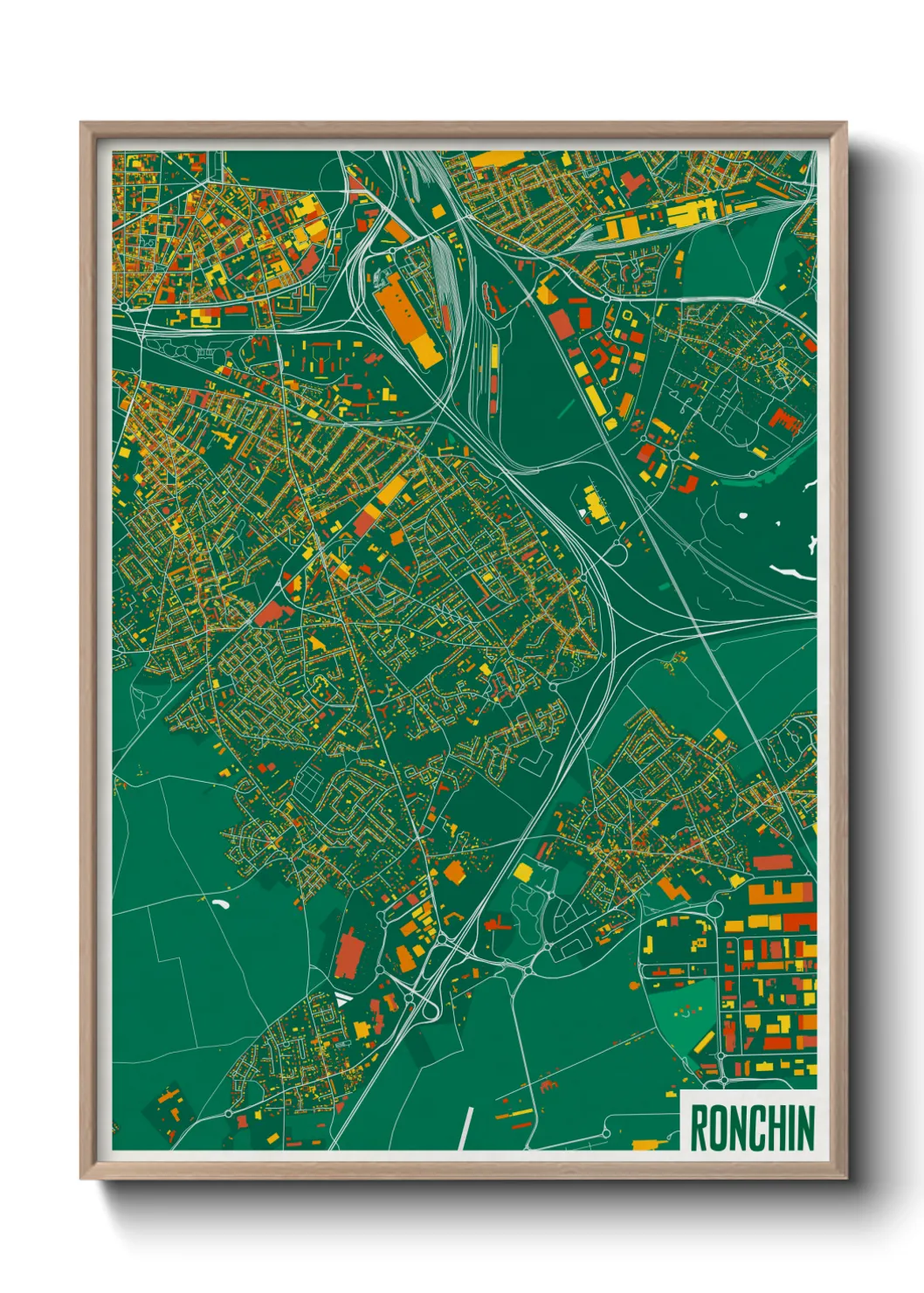 Une affiche de carte sur Ronchin