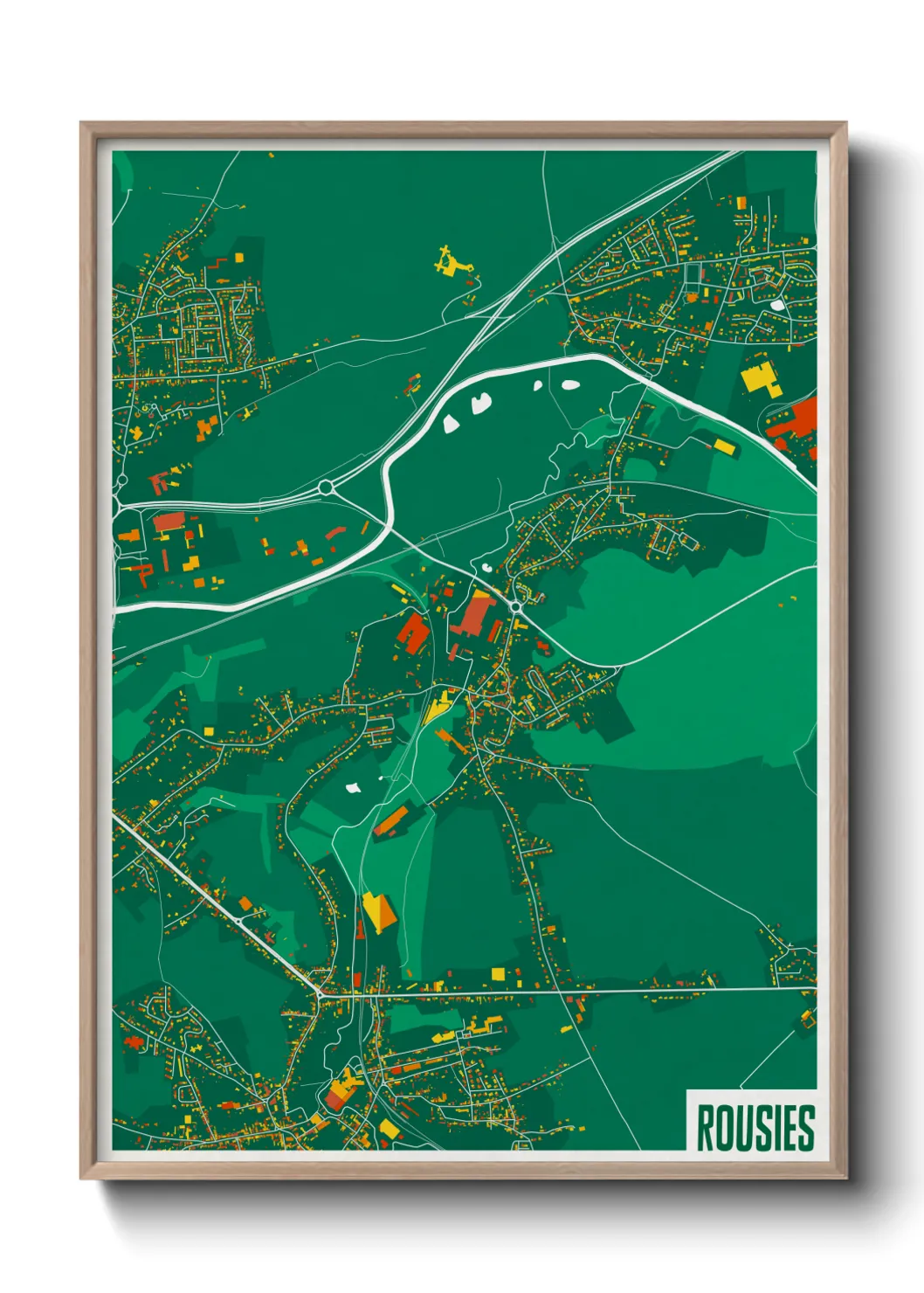 Une affiche de carte sur Rousies