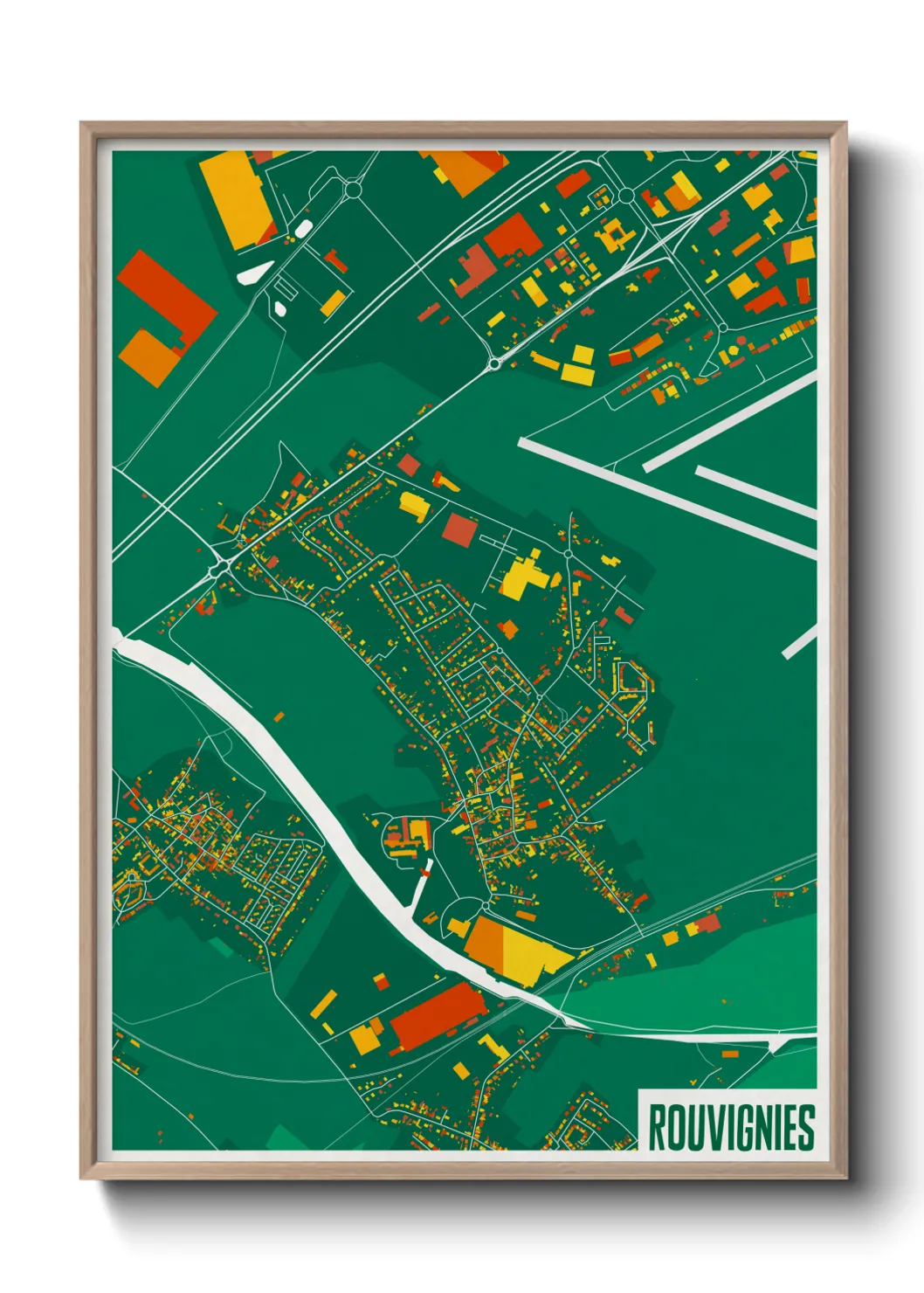 Une affiche de carte sur Rouvignies