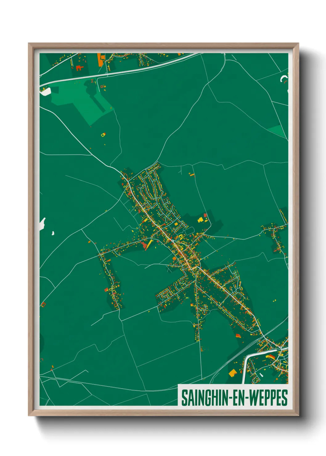 Une affiche de carte sur Sainghin-en-Weppes
