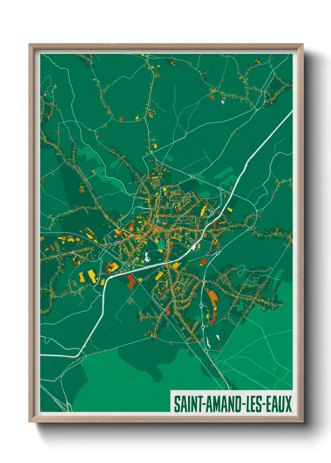 Une affiche de carte sur Saint-Amand-les-Eaux