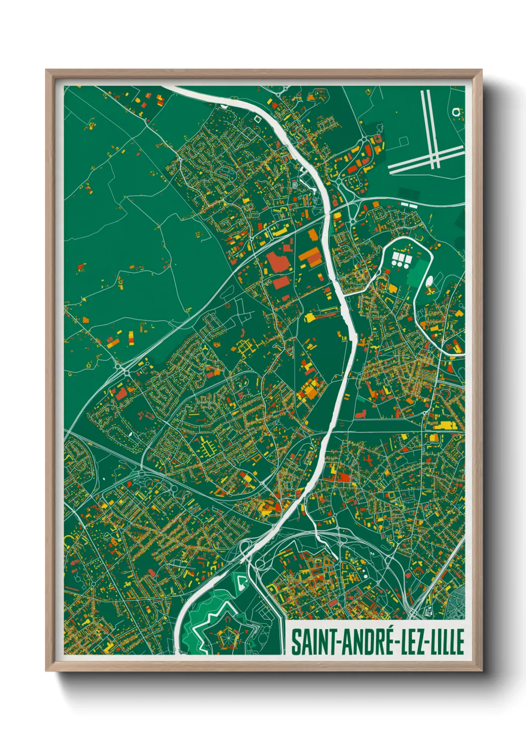 Une affiche de carte sur Saint-André-lez-Lille