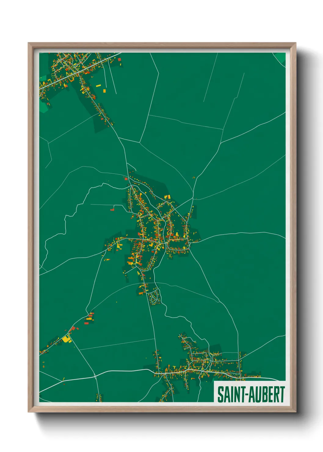 Une affiche de carte sur Saint-Aubert