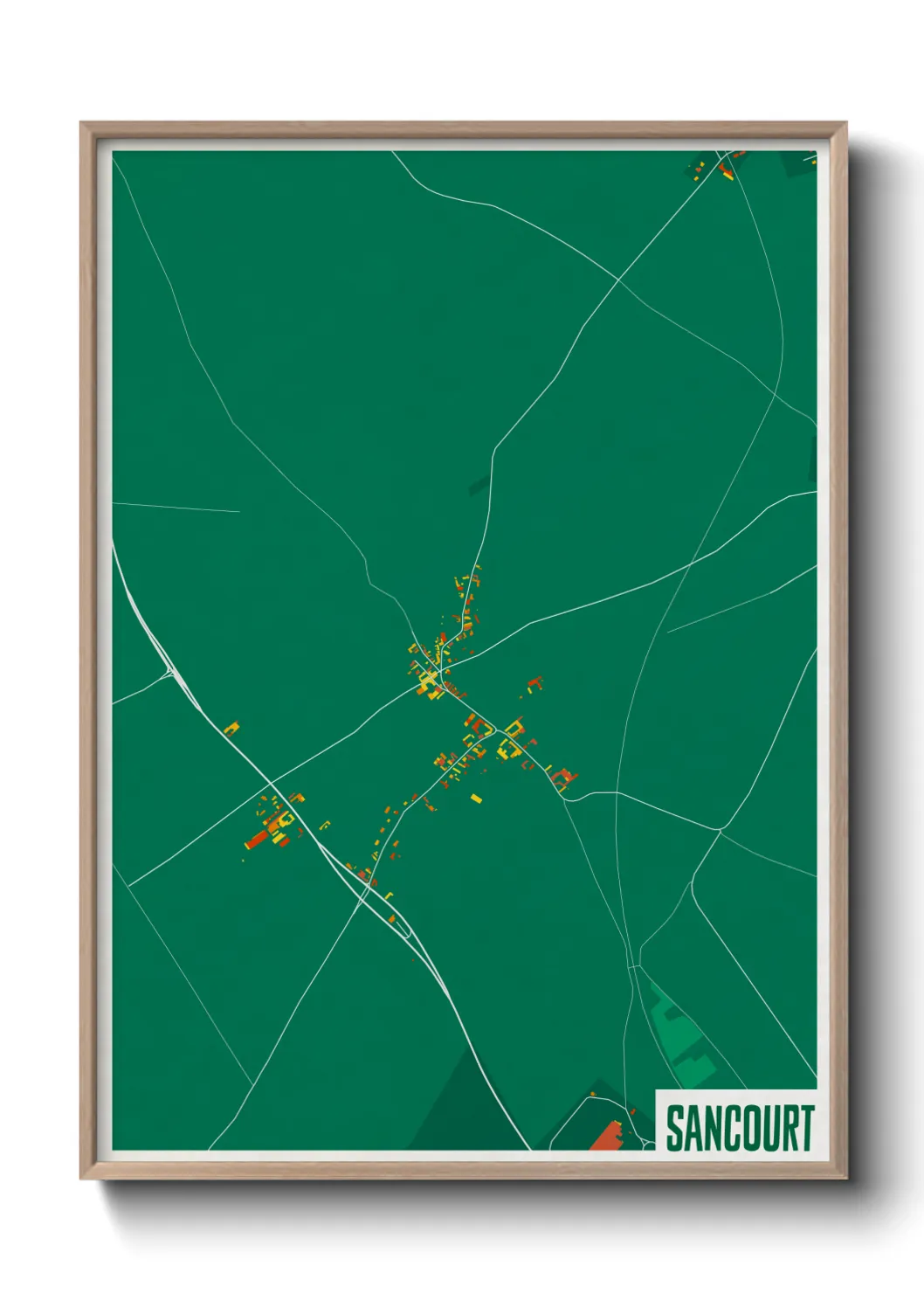 Une affiche de carte sur Sancourt