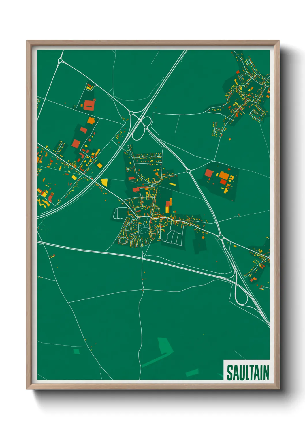 Une affiche de carte sur Saultain