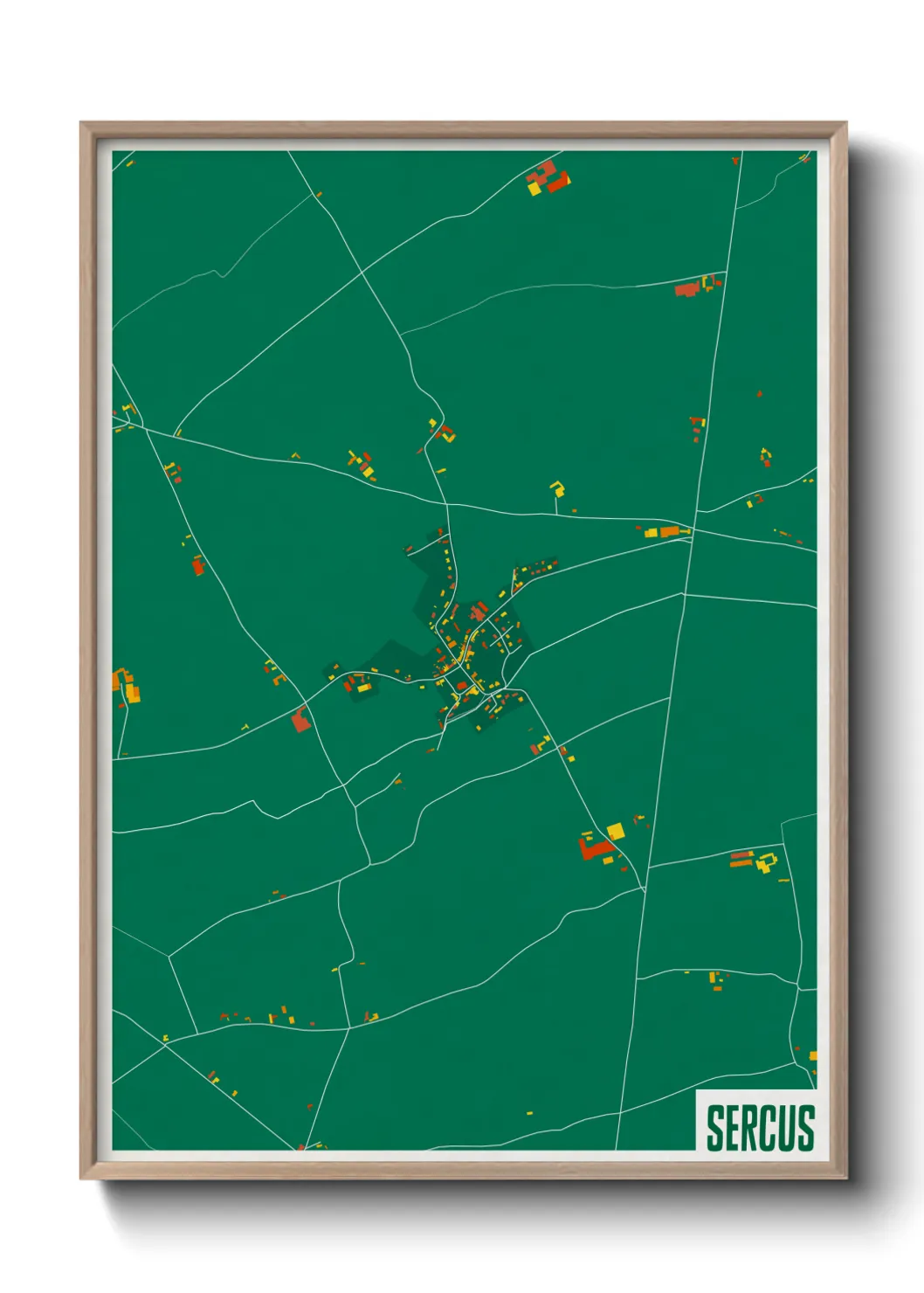 Une affiche de carte sur Sercus