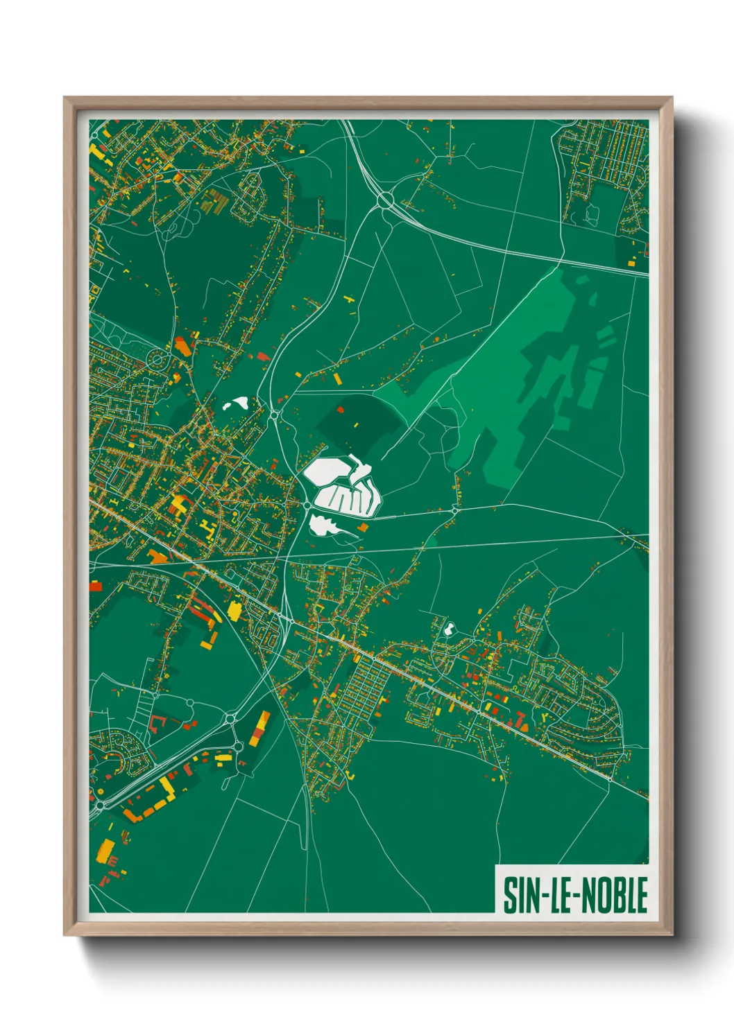 Une affiche de carte sur Sin-le-Noble