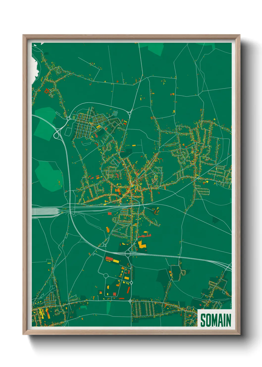 Une affiche de carte sur Somain