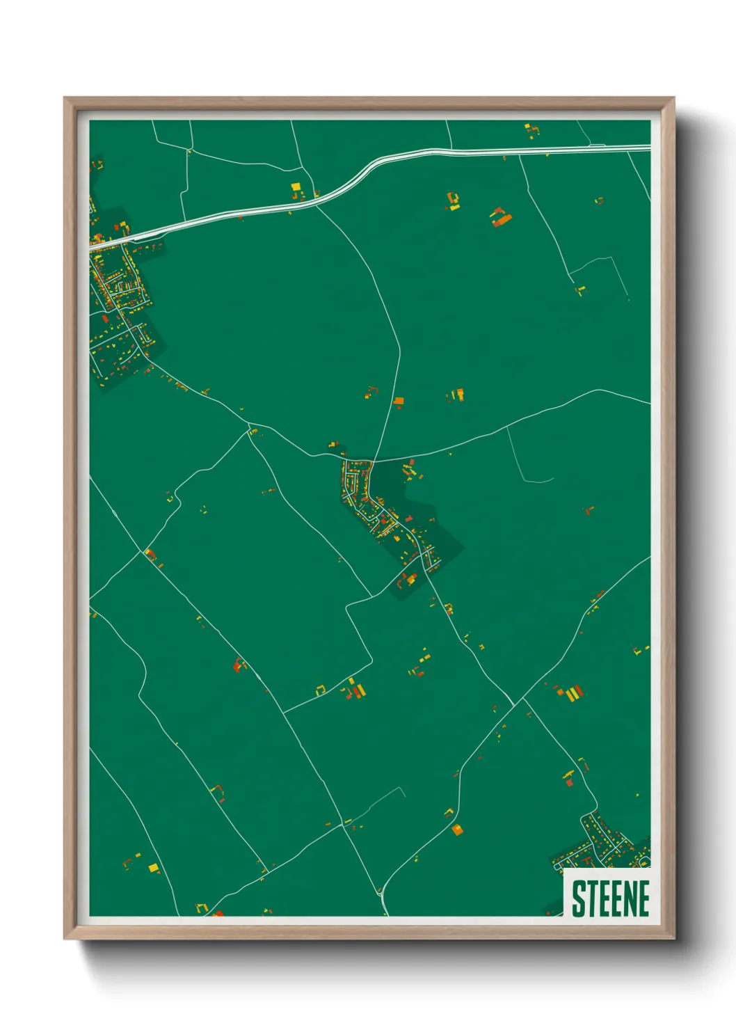 Une affiche de carte sur Steene