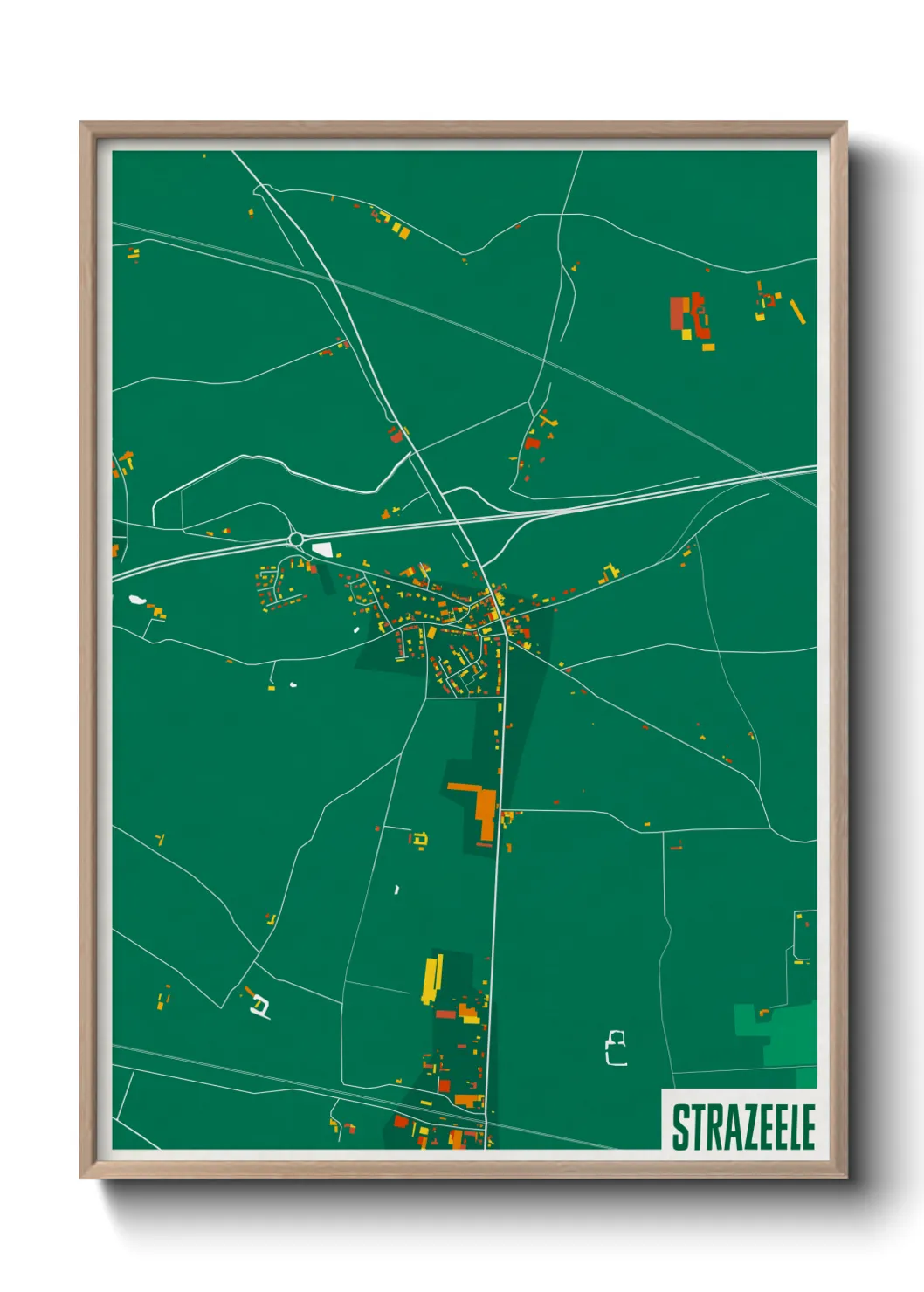 Une affiche de carte sur Strazeele