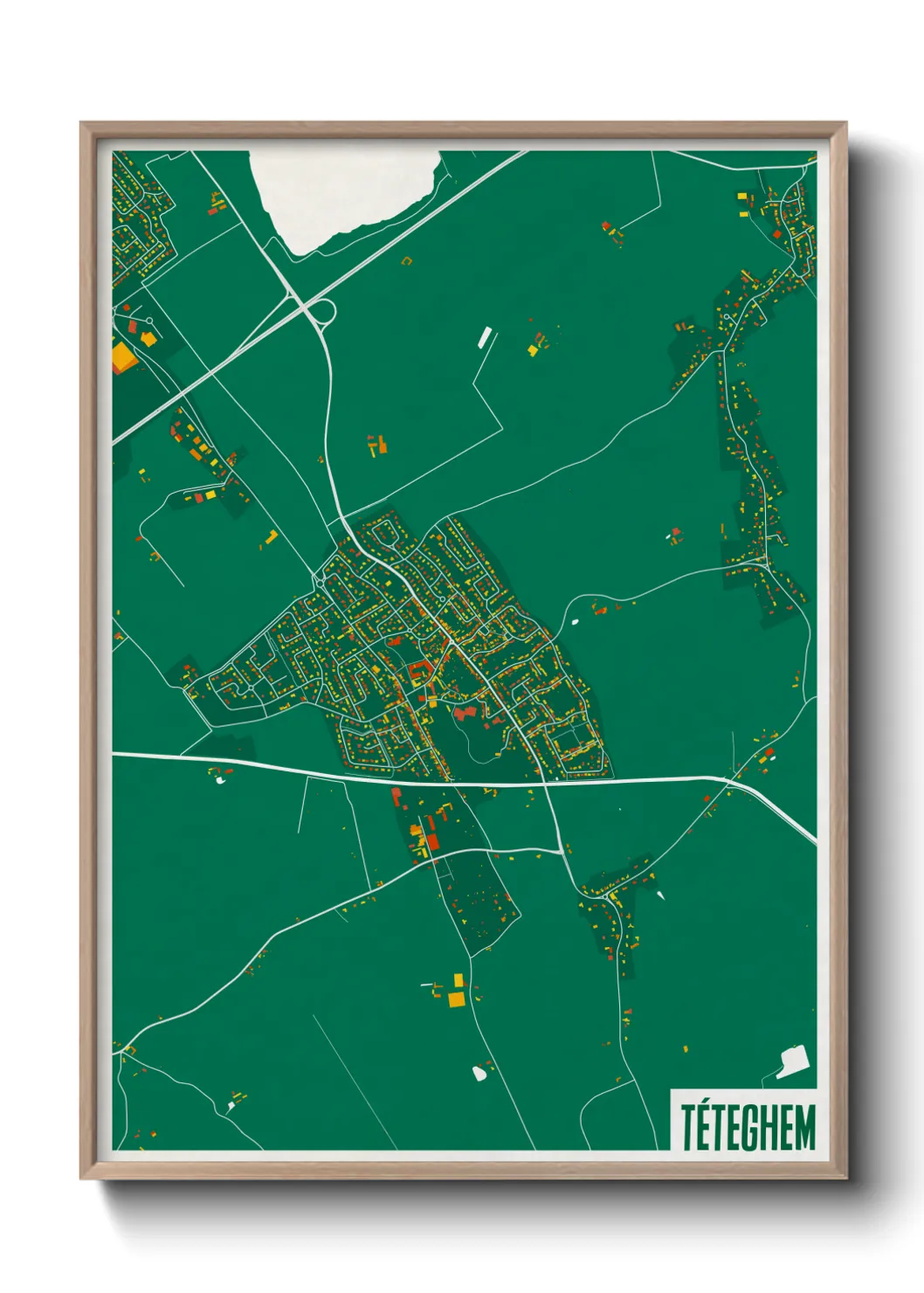 Une affiche de carte sur Téteghem
