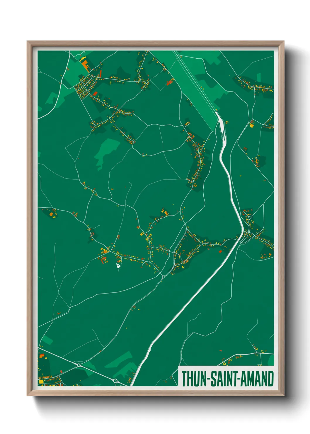 Une affiche de carte sur Thun-Saint-Amand