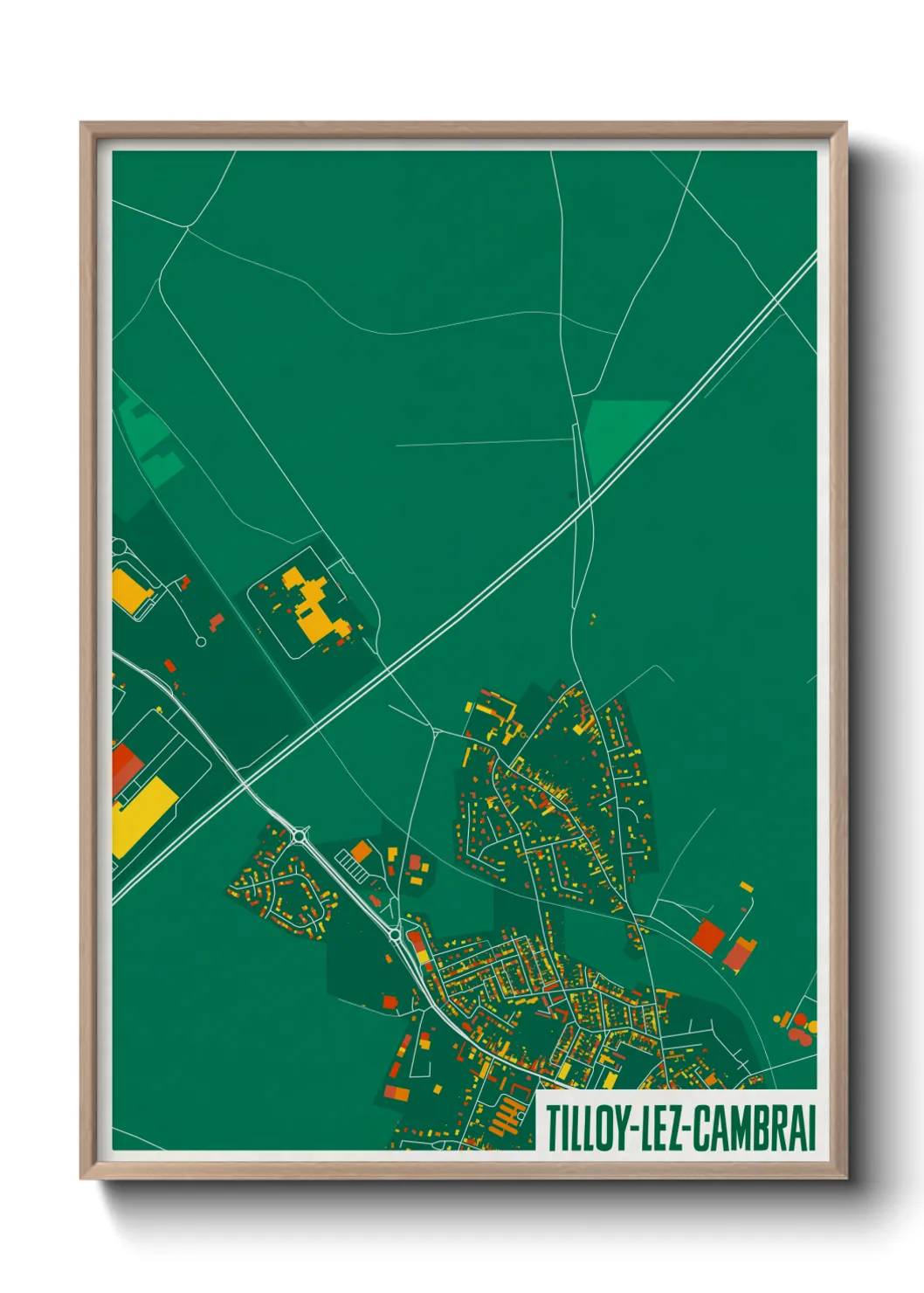 Une affiche de carte sur Tilloy-lez-Cambrai