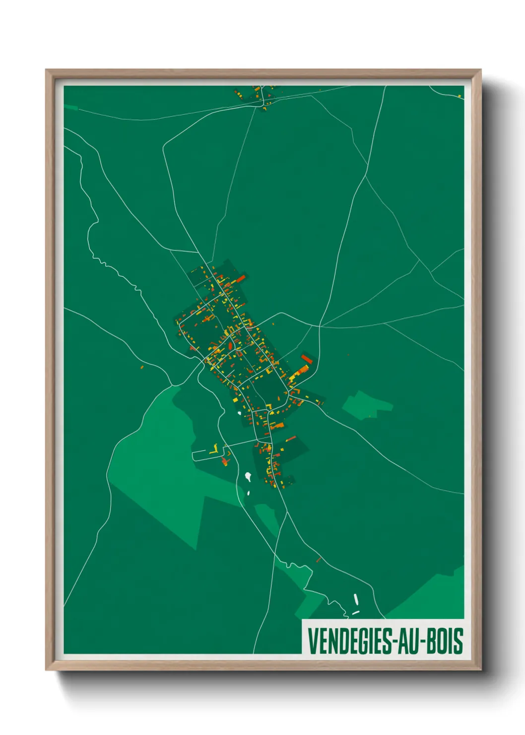 Une affiche de carte sur Vendegies-au-Bois