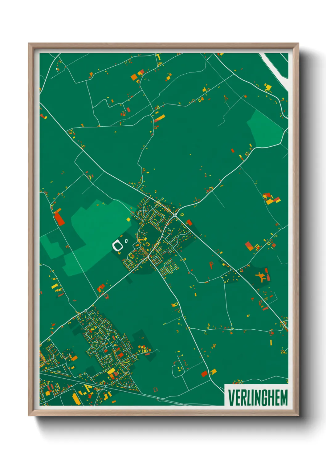 Une affiche de carte sur Verlinghem