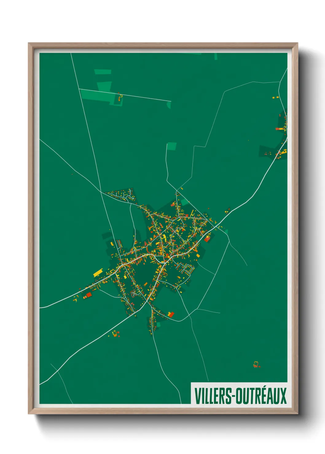 Une affiche de carte sur Villers-Outréaux