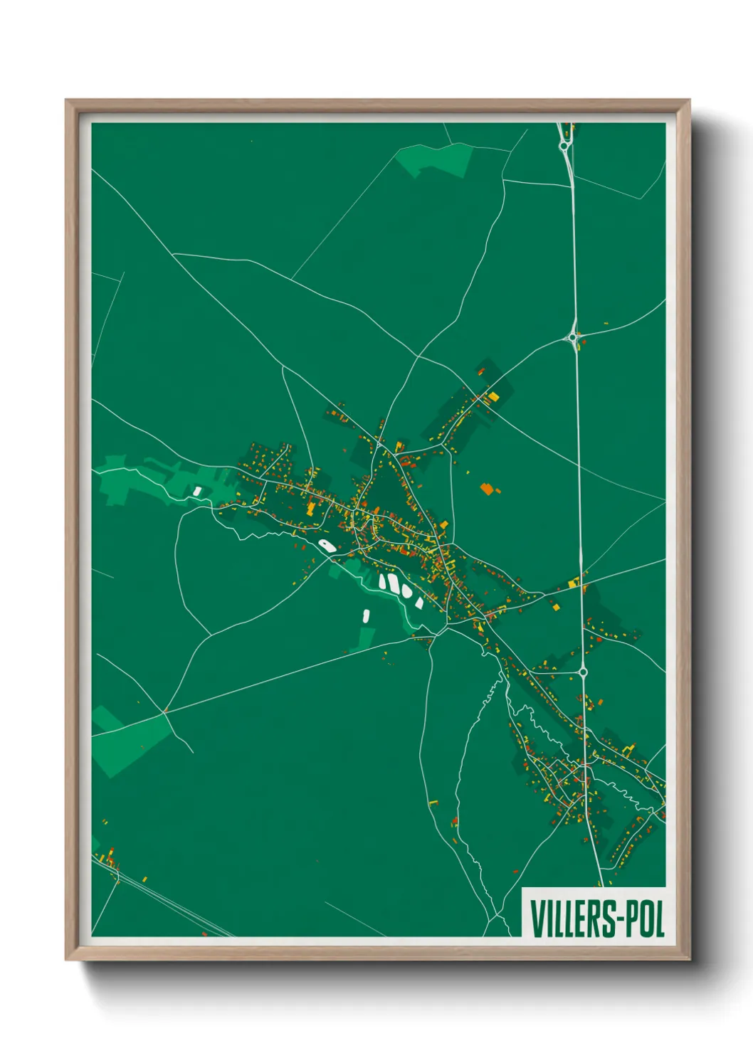 Une affiche de carte sur Villers-Pol