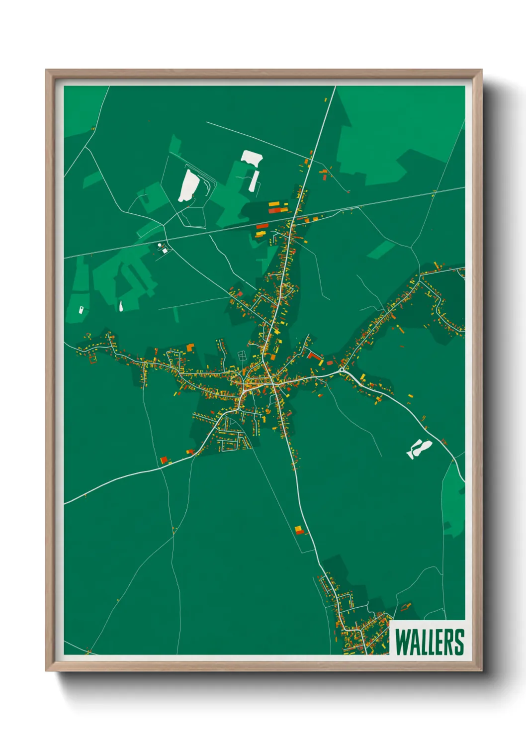 Une affiche de carte sur Wallers