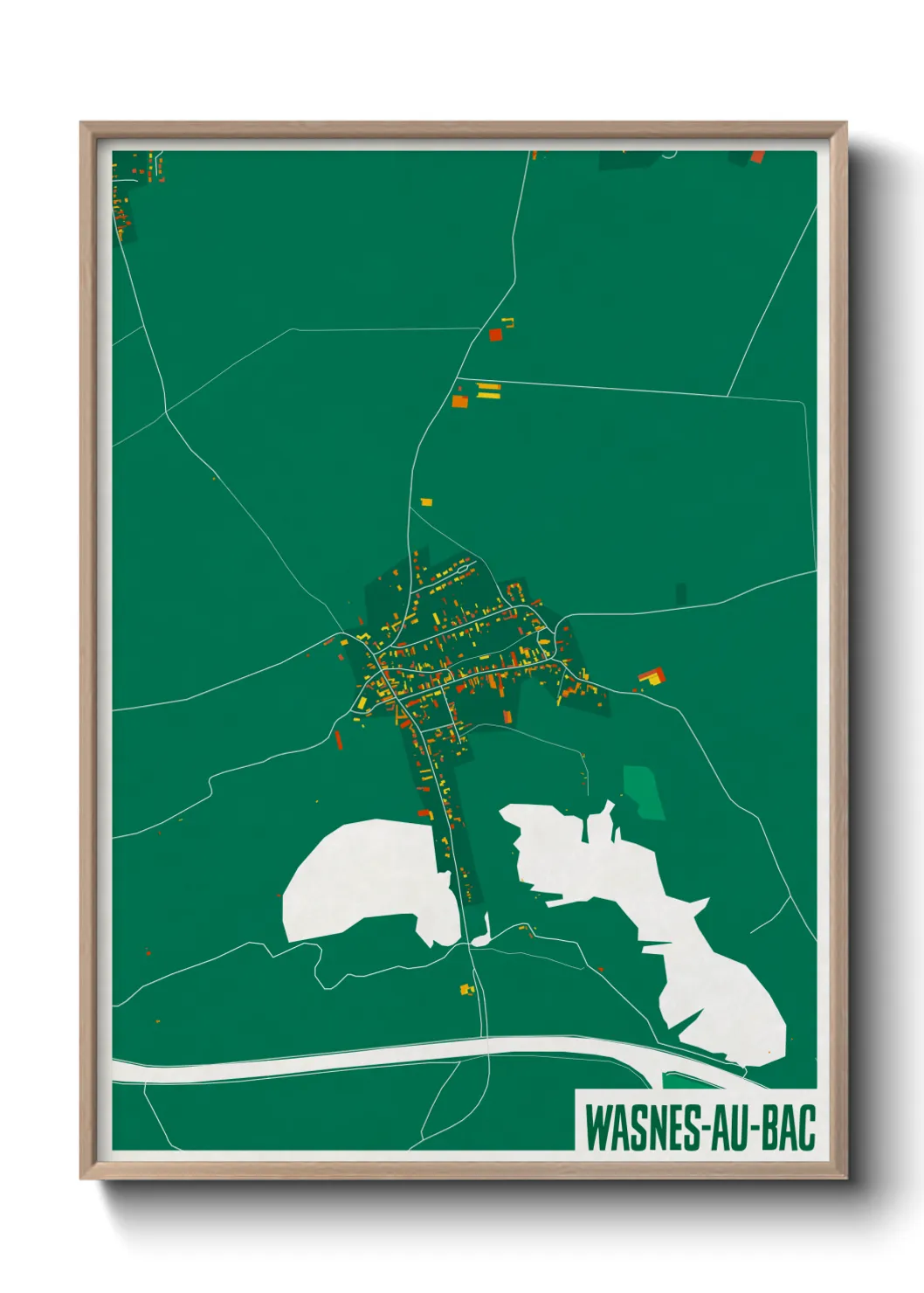 Une affiche de carte sur Wasnes-au-Bac