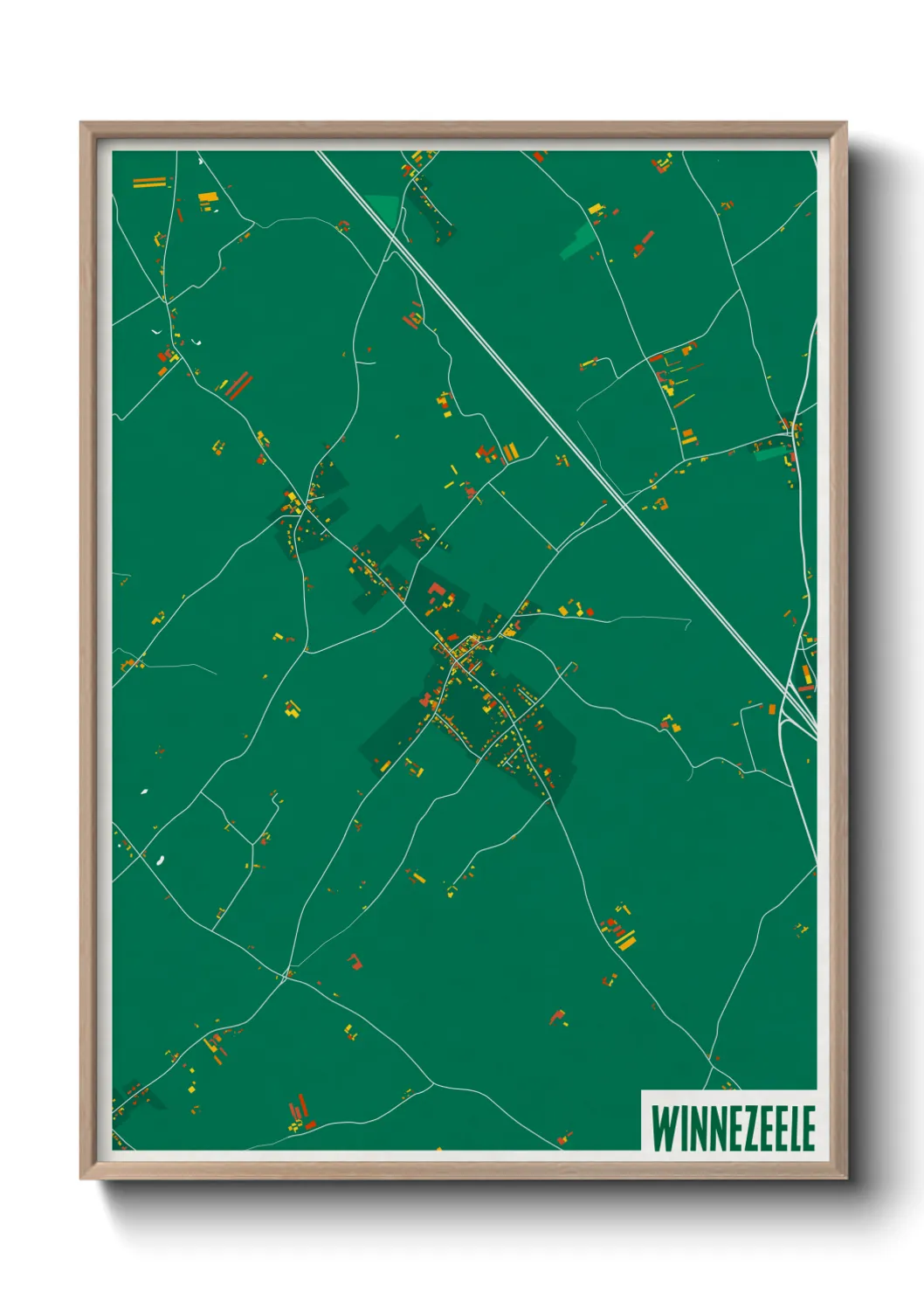 Une affiche de carte sur Winnezeele