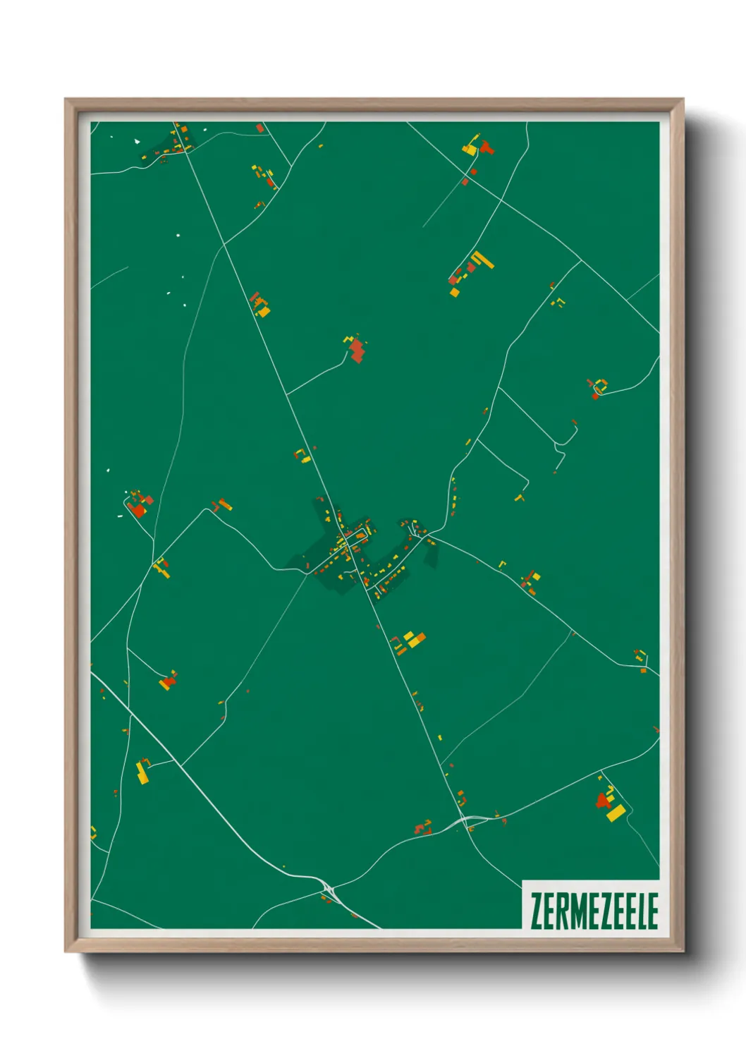 Une affiche de carte sur Zermezeele