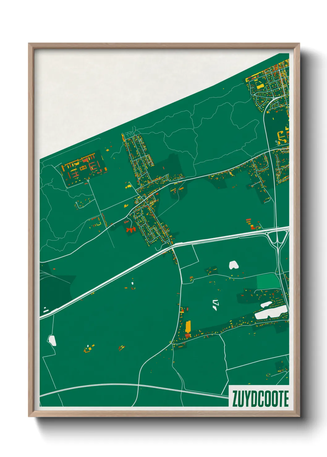 Une affiche de carte sur Zuydcoote