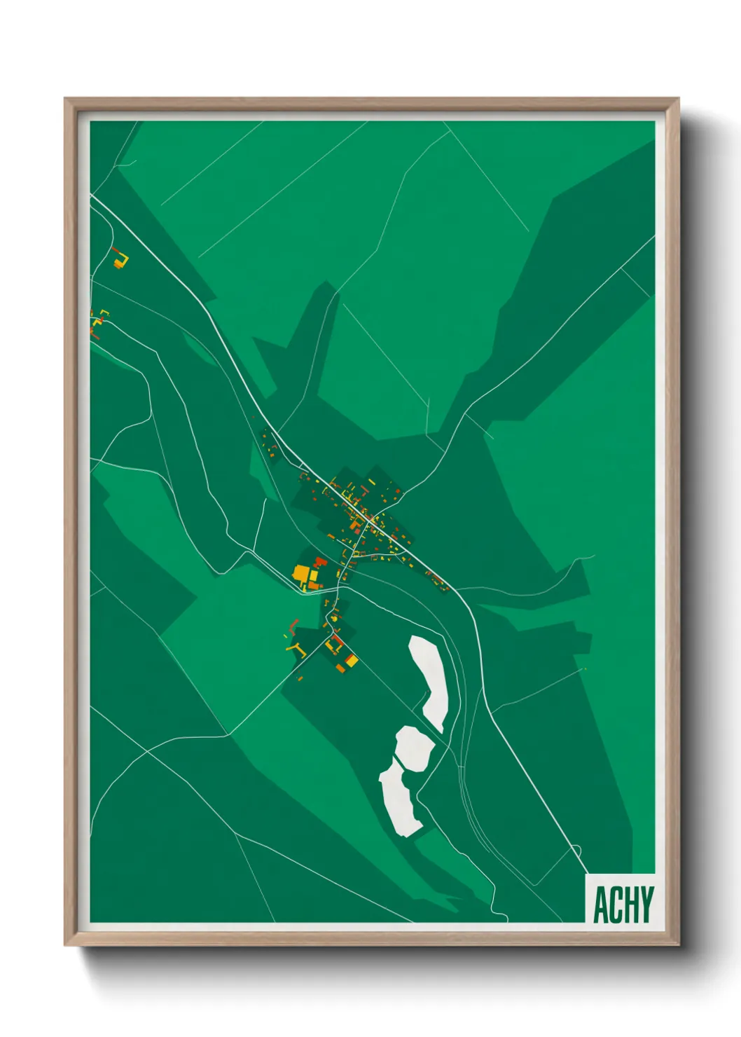 Une affiche de carte sur Achy