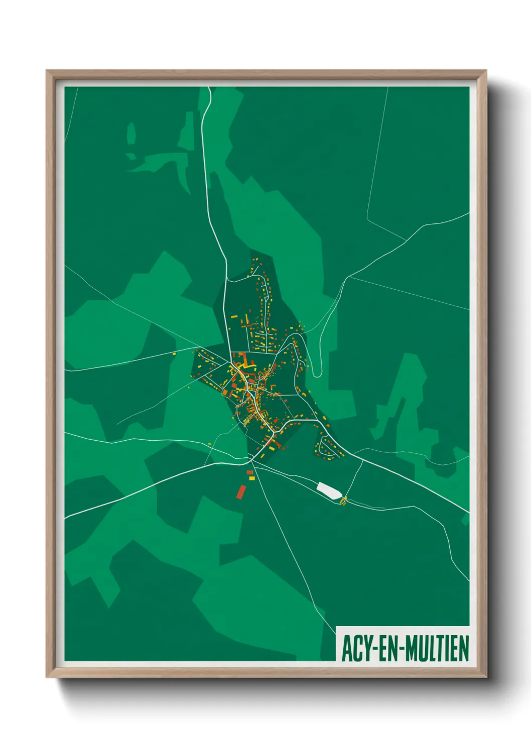 Une affiche de carte sur Acy-en-Multien