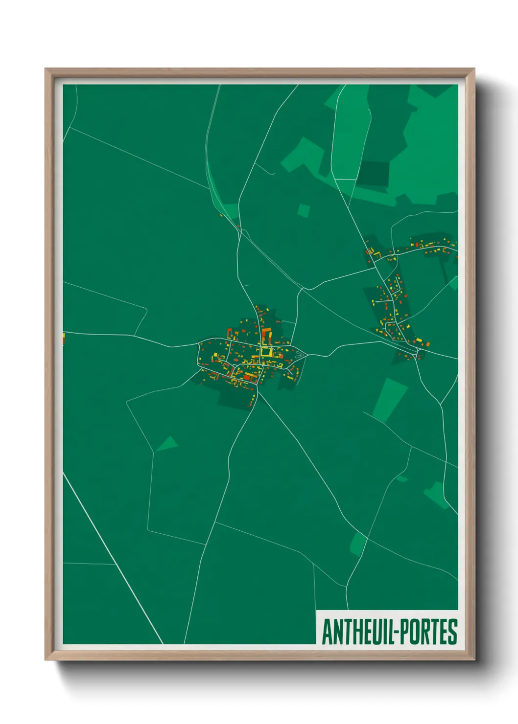 Une affiche de carte sur Antheuil-Portes