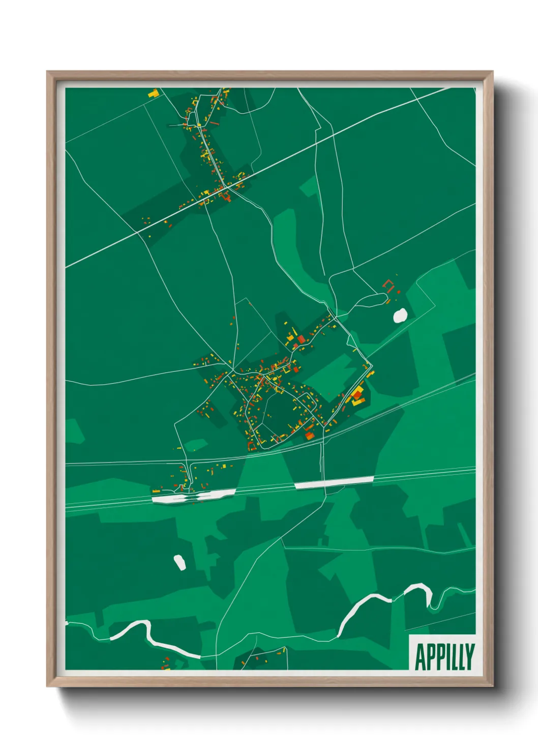 Une affiche de carte sur Appilly