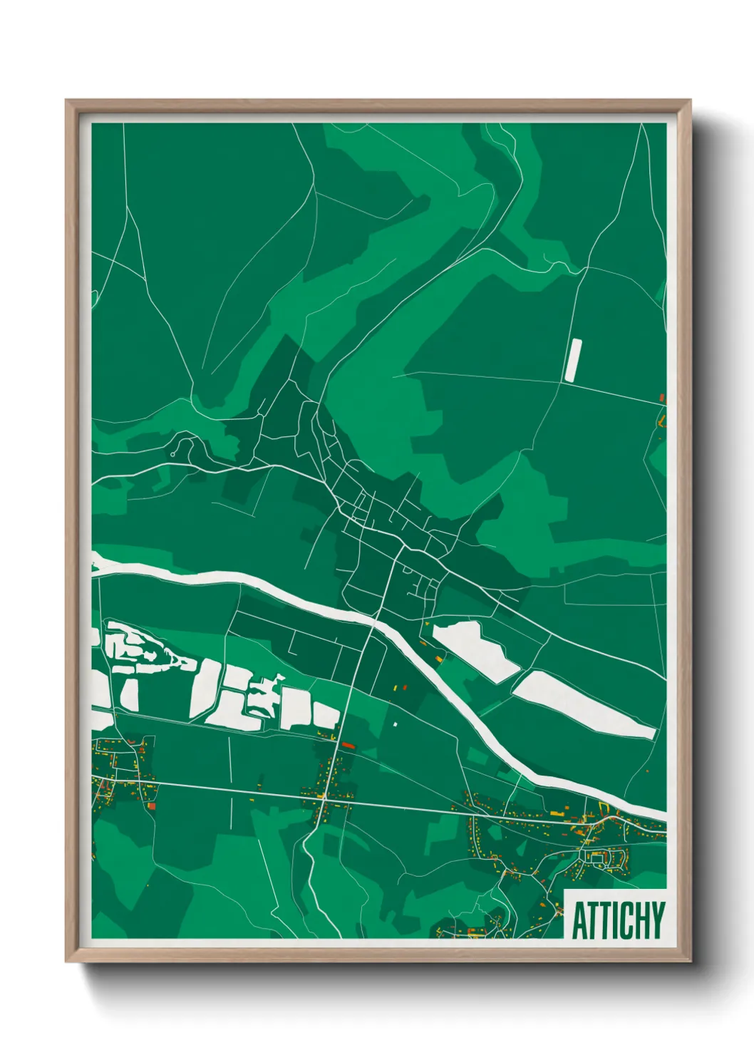 Une affiche de carte sur Attichy